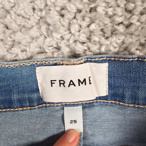 Frame Jeans Womens 25  Blue Le High Skinny Raw Hem Stretch Denim New - Picture 6 of 15